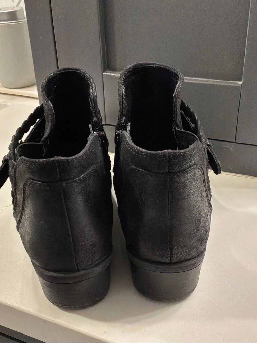 BareTraps Black Braided Booties